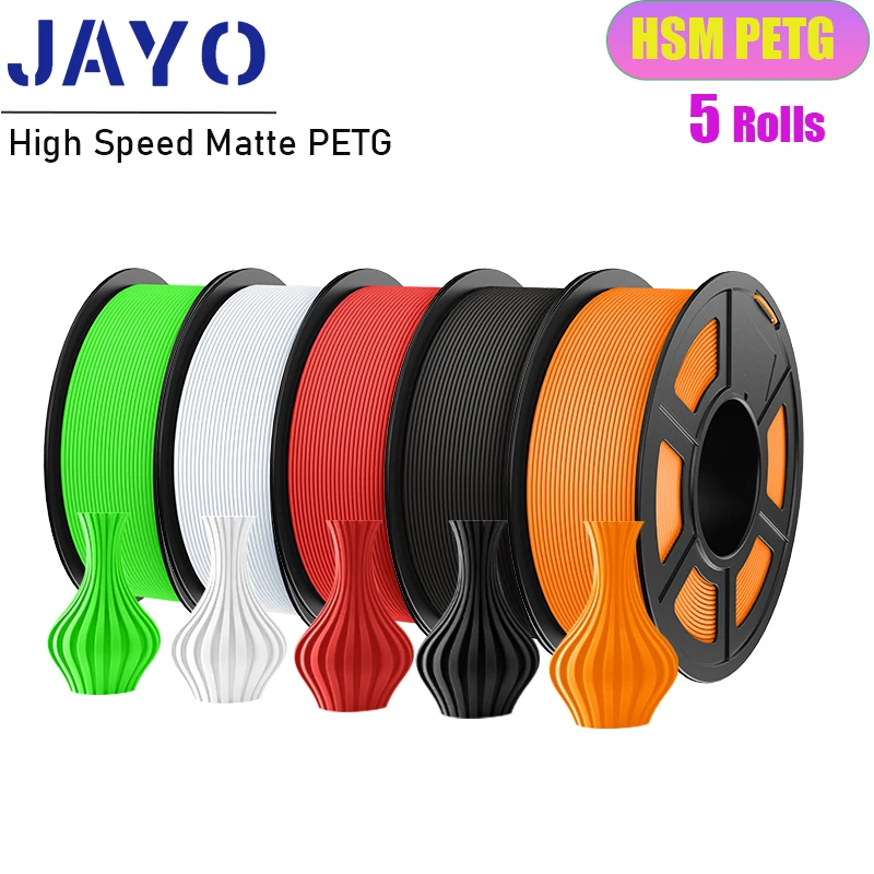 JAYO PLA/PETG/ABS/TPU/PLA plus/PLAMeta 5Rolls 5.5KG  3D Printer Filament 1.75mm 100% No Bubble FDM 3D Printer Materials DIY Gift