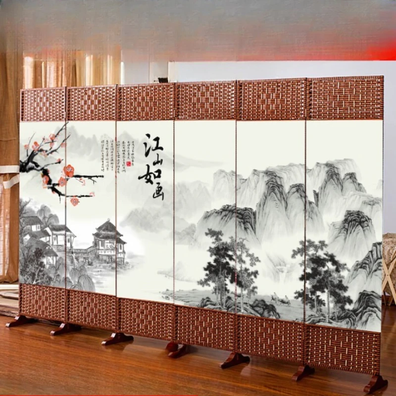 

Simple folding removable screen shutter curtain living room partition wall bedroom modern simple office