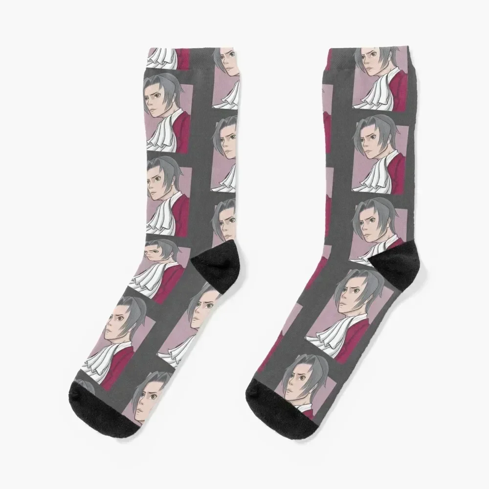 Miles Edgeworth Portrait Socks Wholesale Heating sock Lots hiking Socks For Girls Men's
