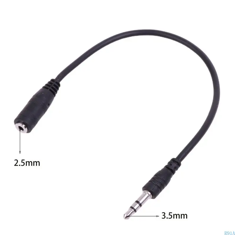 R91A 2.5 mm femenino a 3.5 mm Cable Cable extensión Aux chapado en computadora portátil