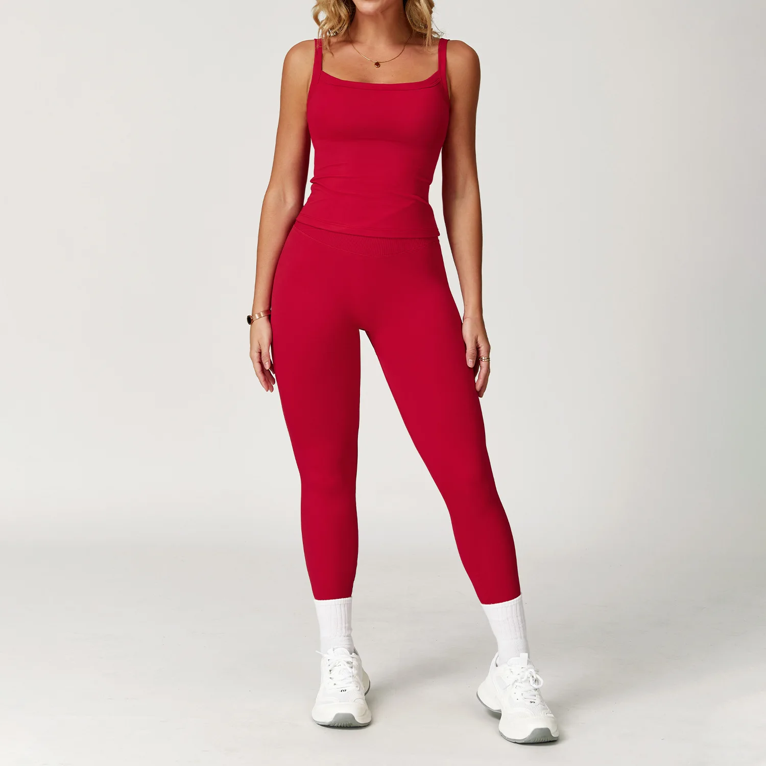 2PCS Gym Set Yoga Set Women Sportswear High Waist Leggings Sports Bra Fitness Vest Athletic Wear Women's Suit Workout Clothes