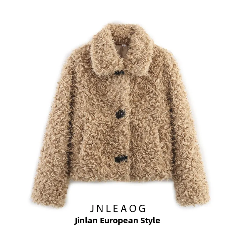 

JNLEAOG, осенний новый модный женский универсальный дизайн из кожи и меха, длинный свек из полиэстера для похудения