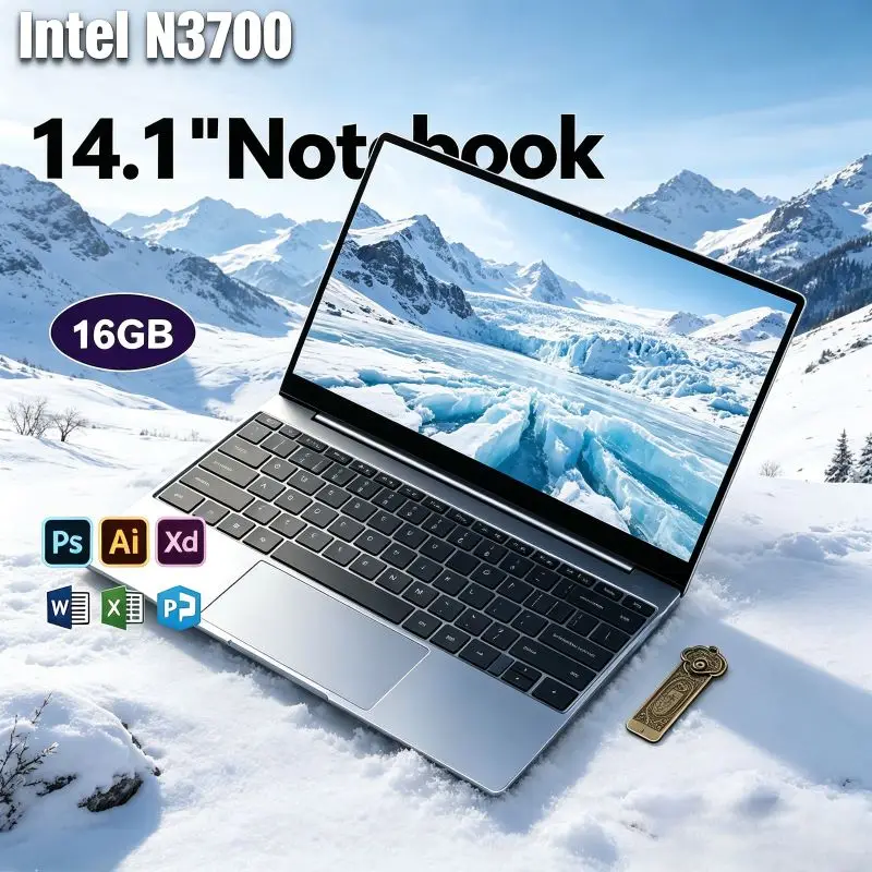 

Developed for Daily Office Needs, 2026 New 14.1 Inch Portable Laptop N3700 Win11 Has 32GB DDR4 and Ample Stable 2TB SSD Storage
