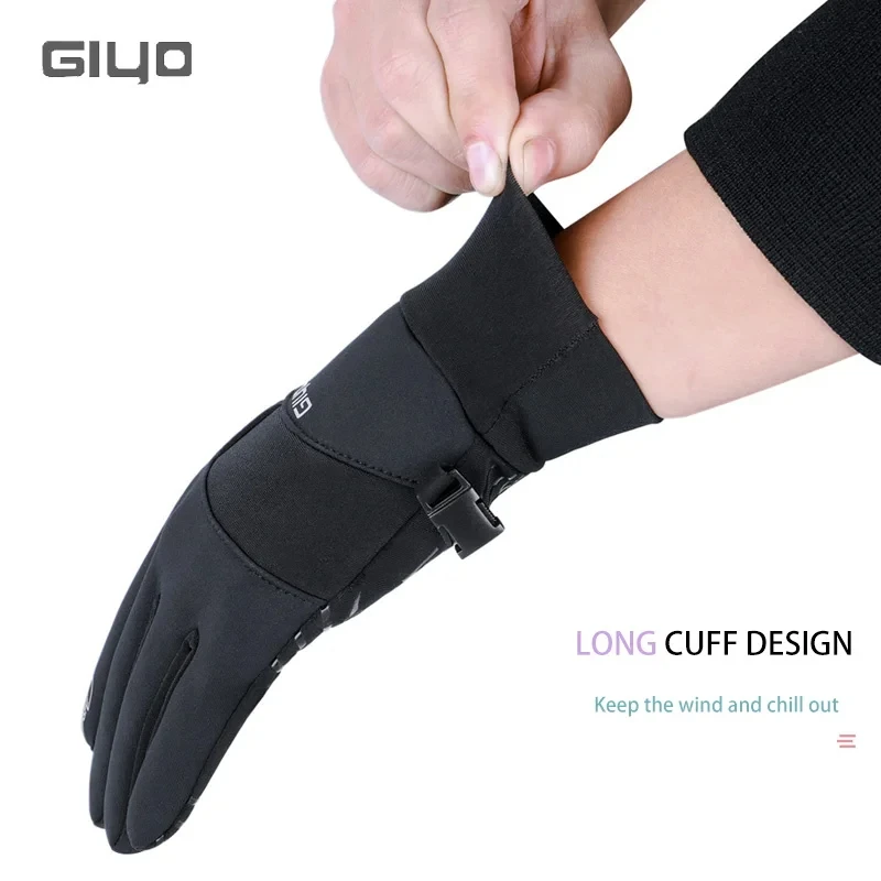 GIYO Winter Cycling Gloves Men Women Touch Screen Anti-slip Windproof Thermal Gloves Bicycle Outdoor Sports Full Finger Mittens