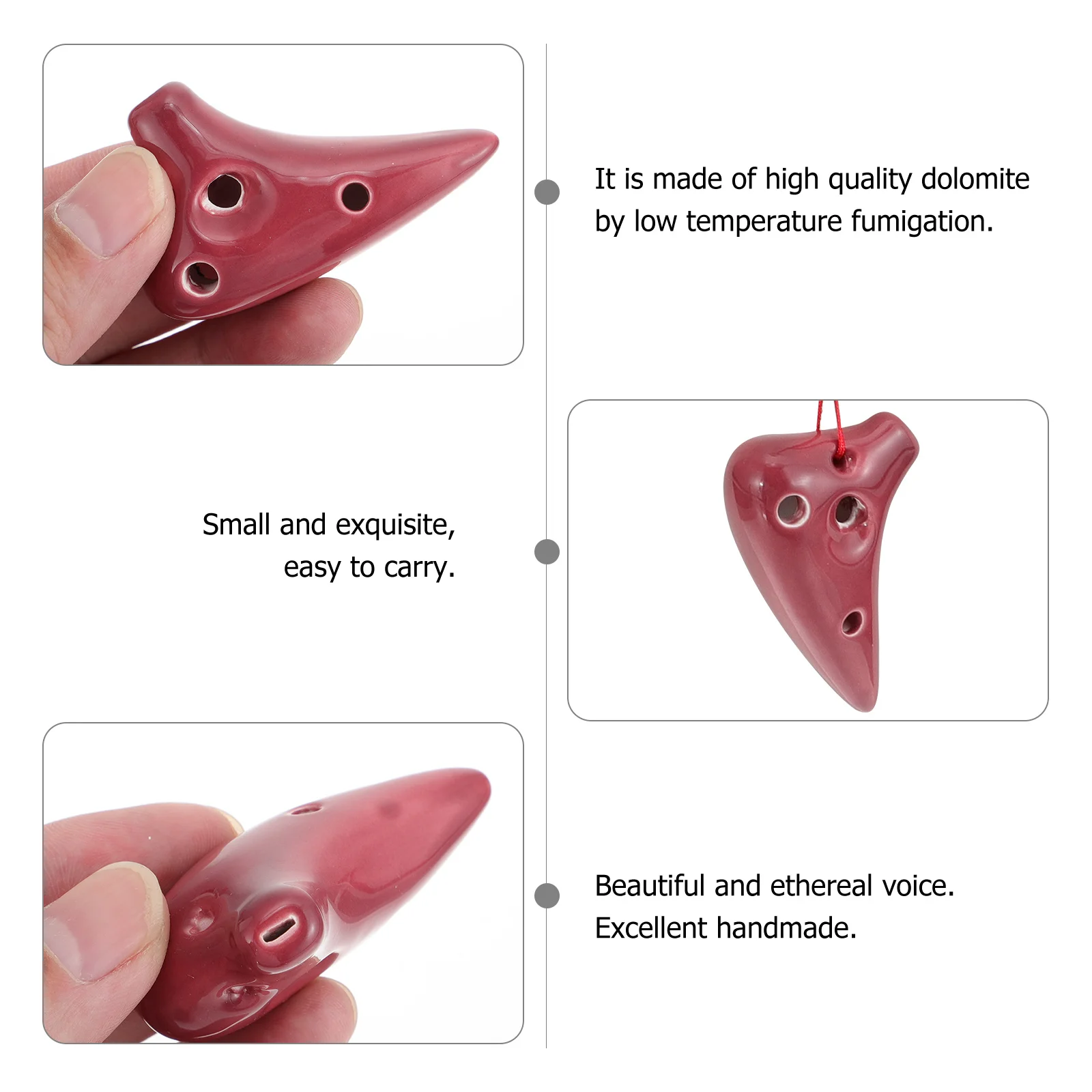 

Dolomite 6 Hole Ocarina Mini Portable Flute for Beginners Student Music Lovers Beautiful Tone Easy Learning Birthday Gift
