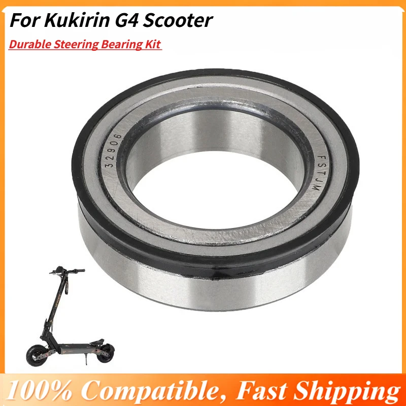 Kit de rodamientos de dirección duraderos para patinete Kukirin G4, rodamientos de rodillos cónicos inferiores, anillo de sellado de goma negra, reemplazo de auriculares