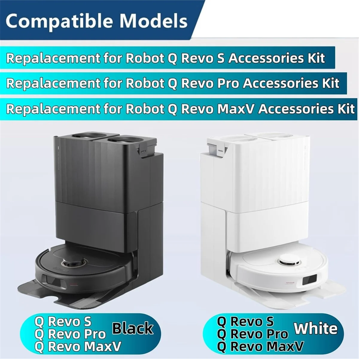 BFYLE 21PCS Hauptbürste Seitenbürste Hepa-Filter Staubbeutel für Roborock Qrevo S, Qrevo Pro, Qrevo MaxV Roboter Staubsauger Teile