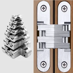 Hidden Gate Hinge Stainless Steel Invisible Hinges Concealed Barrel Wooden Box 180 Degree Folding Heavy Duty Built-in Door Hinge