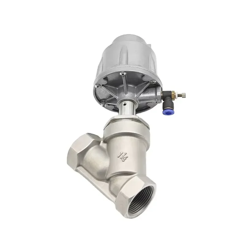 for JY611F-16P Pneumatic Angle Seat Valve 304 316 Stainless Steel BSPT Female 1/2 3/4 1 Inch Medium Temperature Steam