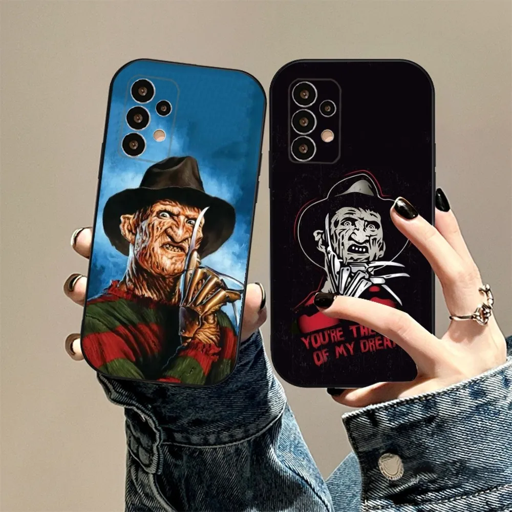 F-Freddy Horror Movie K-Krueger Phone Case For Samsung S24,23,23,22,30,21,10,9,Note20 Ultra,Lite,Ultra,5G,Plus,FE,Black Soft Cas