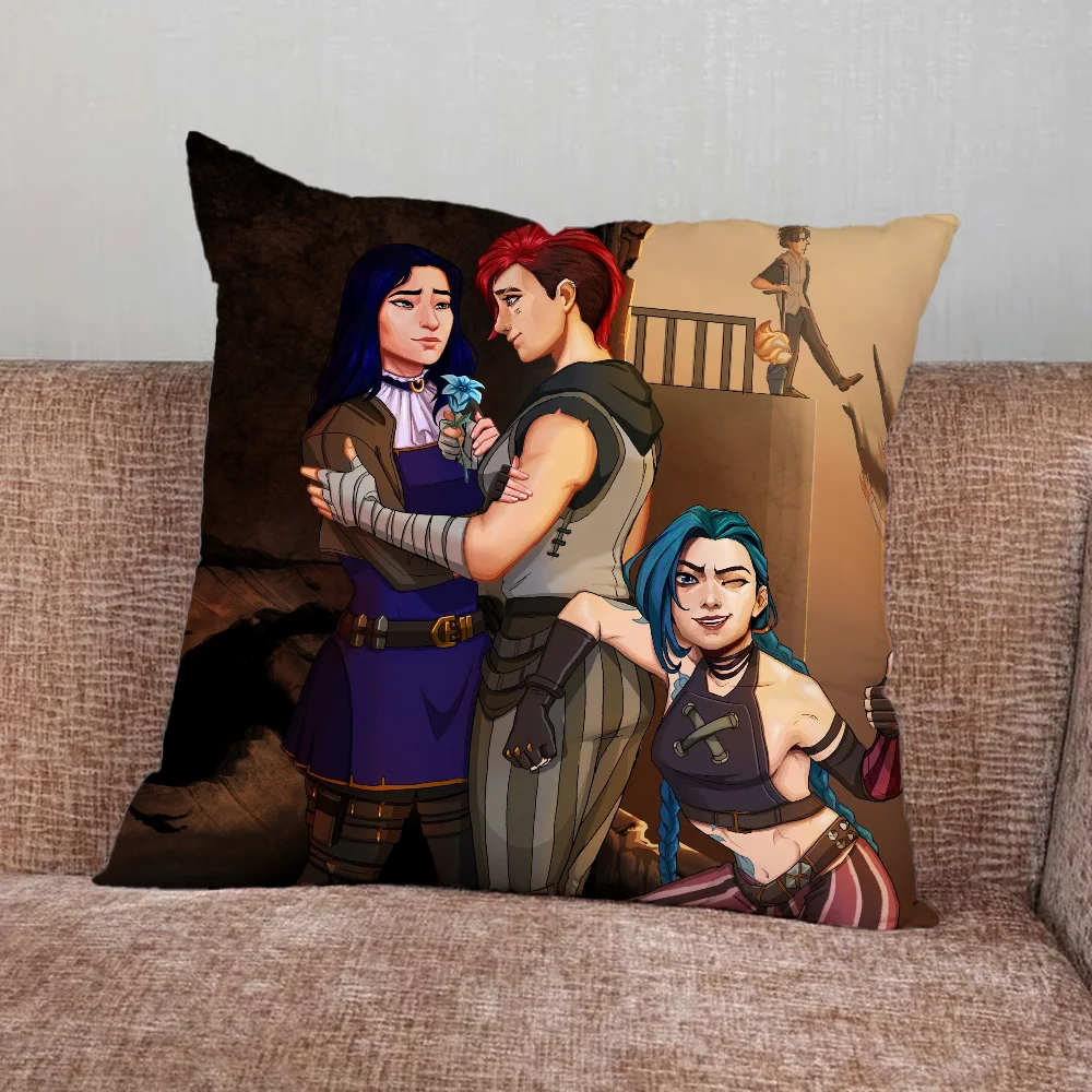 Caitlyn Arcane Ekko Jinx VI Game Pillow Case For Home Bedroom Car Office Decoration Living Room Sofa Cushion Cover Suitable