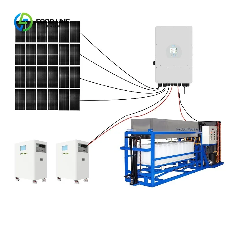 Customized Commercial Solar Powered Industrial Ice Block Making Maker Machine with Solar Panel System for Business