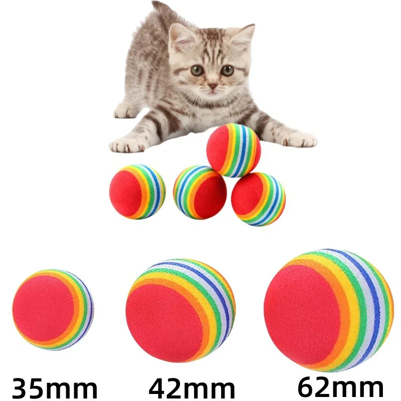 1Pcs Colorful Pet Rainbow Foam Fetch Balls Training Interactive Dog Funny Toy