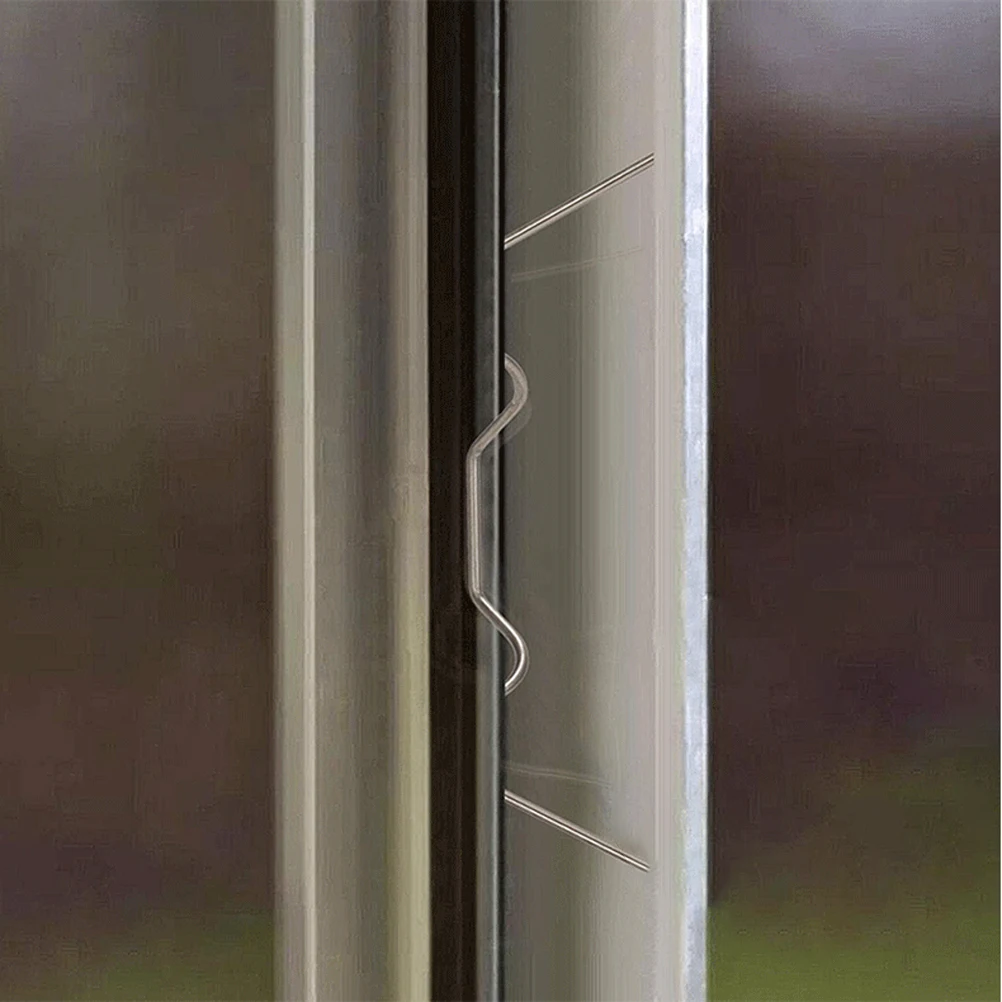 

50pcs W-type Clips 1.2x75x30mm Stainless Steel Greenhouse Glass Pane Fixing Accessories W Wire Clips For Garden House
