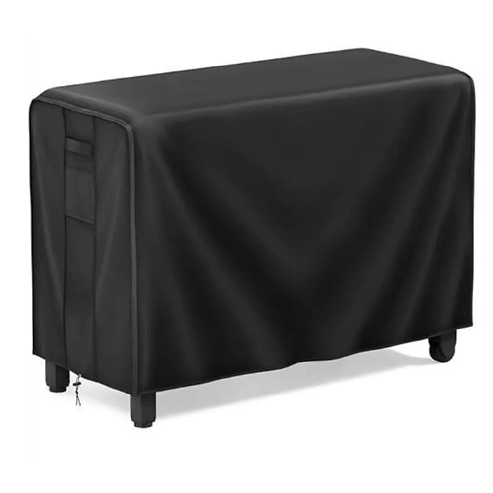 Black Outdoor Pizza Oven Table Cover for BBQ Table Dustproof Waterproof with Drawstring and Ventilation Features for Outdoor Use