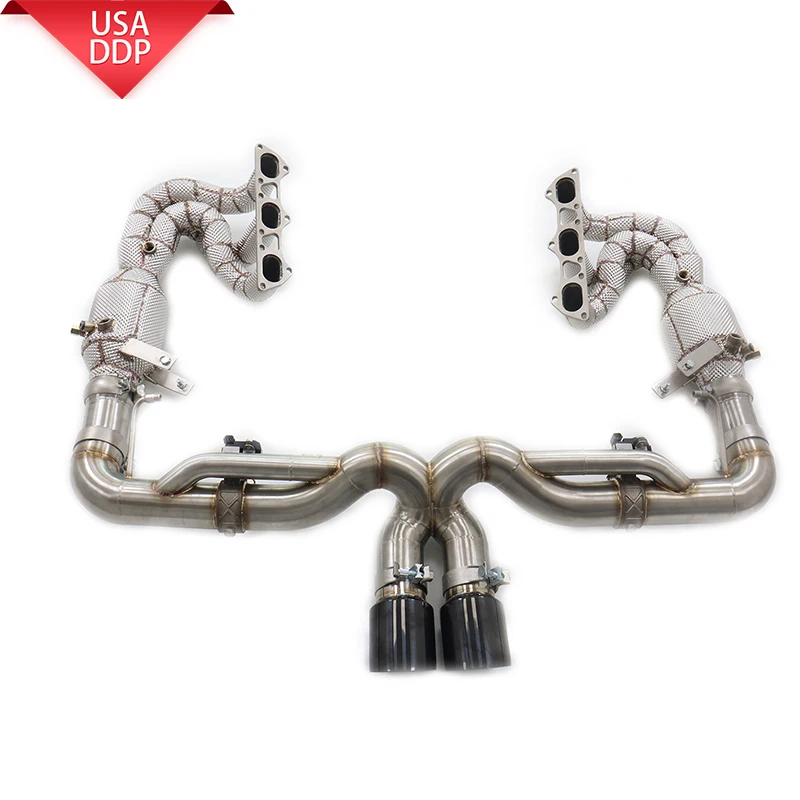 

ING exhaust system SS304 complete manifold center return for Porsche 911 992 GT3, no flange, precise fit, with valve