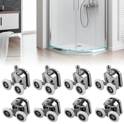 8Pcs 23mm Aluminum Alloy Top Shower Door Rollers Pulley Bathroom Sliding Glass Door Wheels Sliding Door Wheels Rollers Bathroom