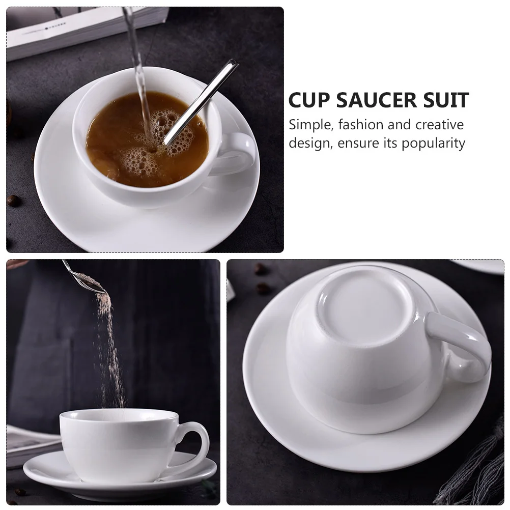 1 مجموعة فنجان القهوة طقم أطباق السيراميك الأبيض 250 مللي القدح للشاي الساخن الشوكولاته المياه المنزل مكتب مقهى مطعم استخدام شاي بعد الظهر