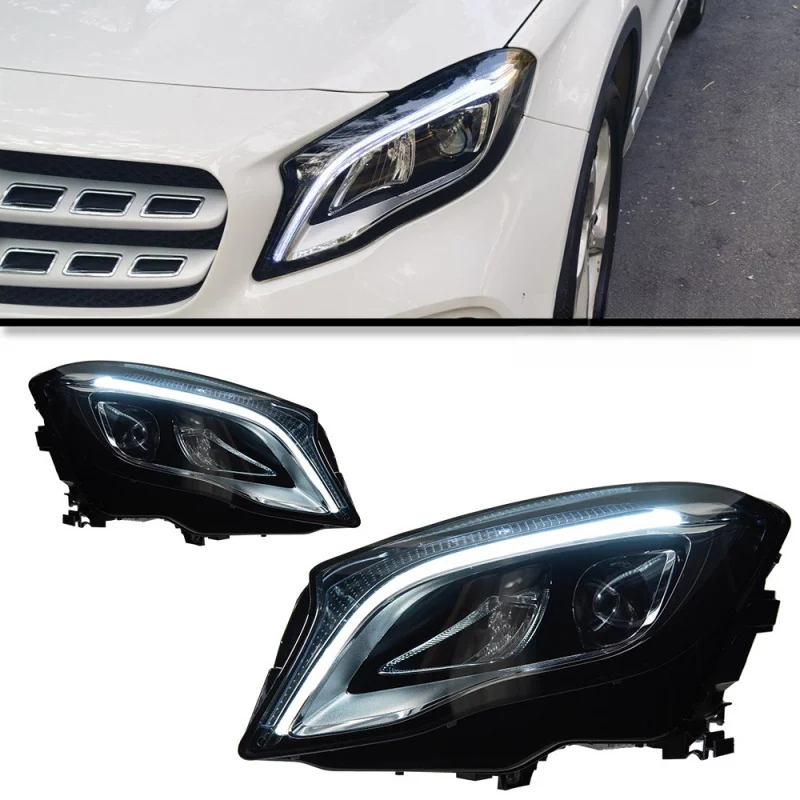 

Suitable for 2015-2019 Mercedes-Benz GLA headlight assembly modification with daytime running lights and LED headlights