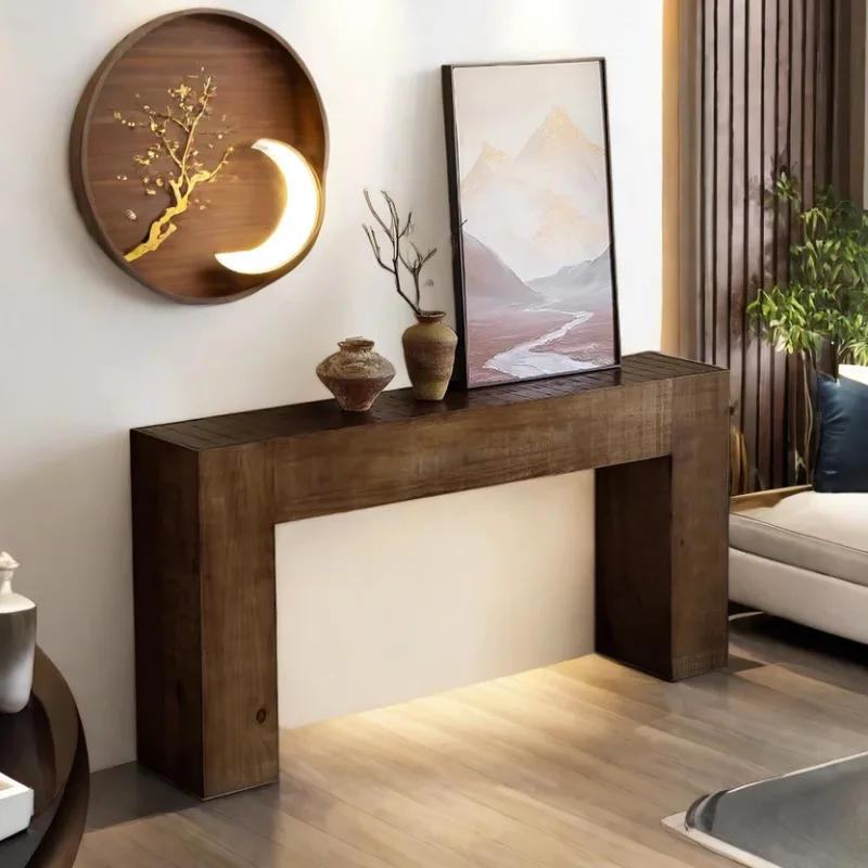 

Medieval style Xuanguantai solid wood into the home B & B living room decoration narrow side wabi sabi retro sofa