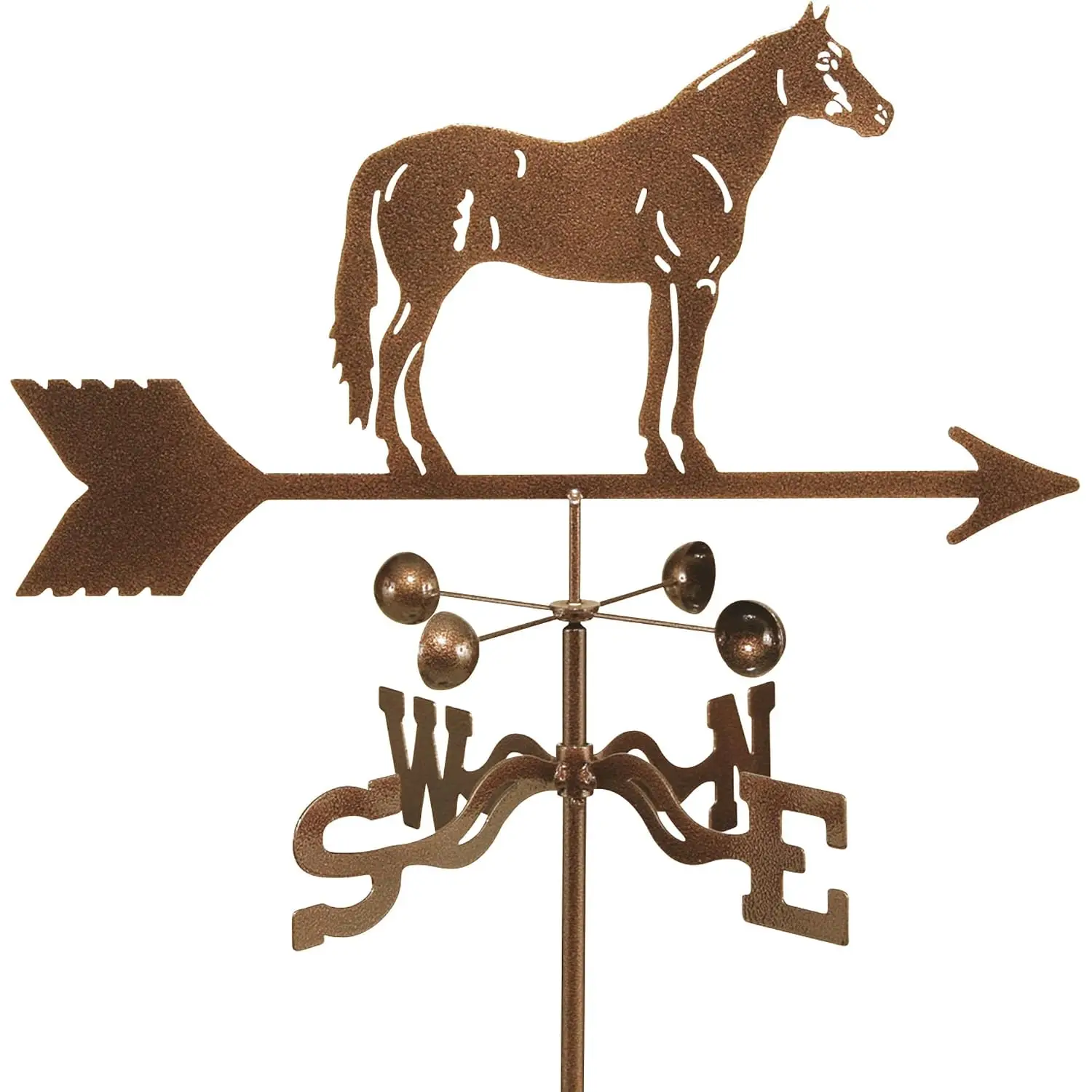 EZ Vane Steel Quarter Horse Weathervane with Wind Cups — Roof Mount, Customized