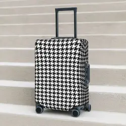 Black And White Houndstooth Suitcase Cover Classic Pattern Strectch Business Protector Luggage Case Flight