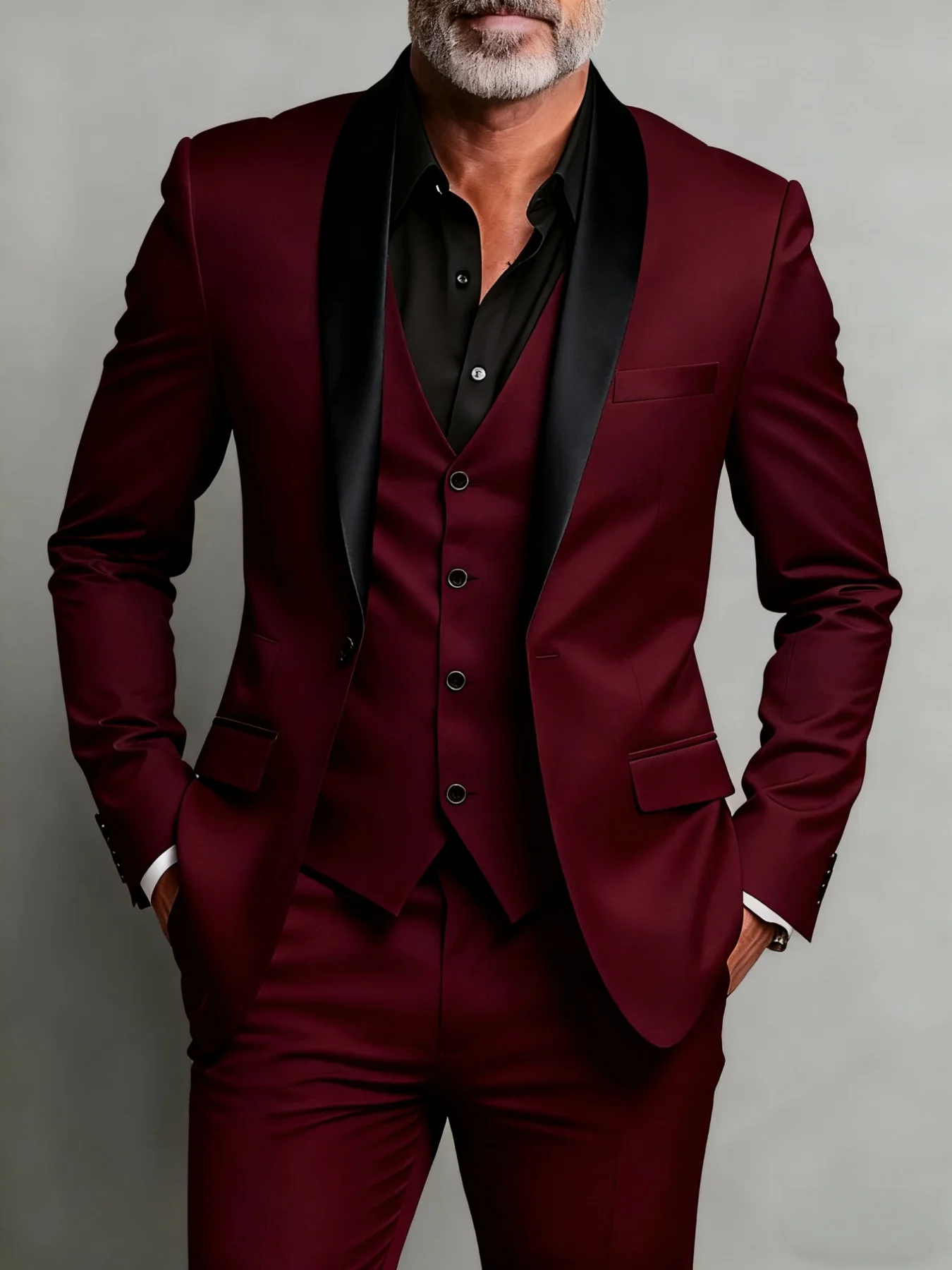 

【Blazer】Men's 3pcs Wedding Suit - Formal Jacket Pants for Parties