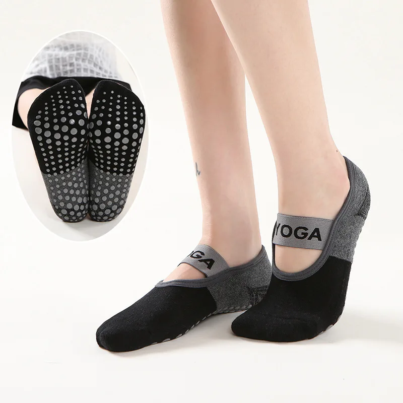 

Women Breathable Yoga Socks Silicone Non Slip Pilates Socks Cotton Backless Ladies Fitness Dance Ballet Sports Socks Slippers