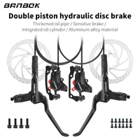 BANBOK-freno de disco hidráulico para bicicleta de montaña, pinza de presión de aceite de 2 pistones, manguera de 800/1450mm, rotores de 160mm, piezas de aleación de aluminio