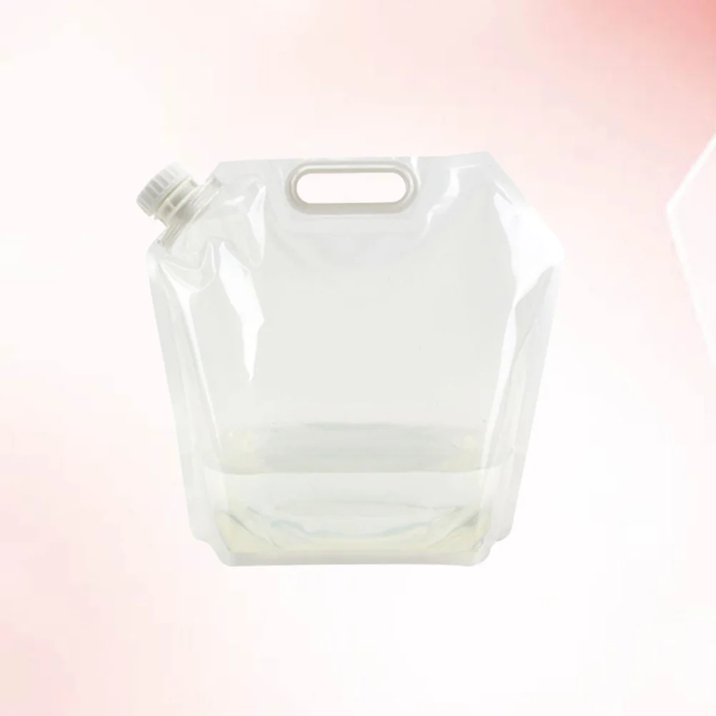 5L في الهواء الطلق حقيبة المياه حاوية مياه قابلة للطي للتخييم التنزه نزهة الصيد الصيد بقاء المحمولة تخزين حمل واضح