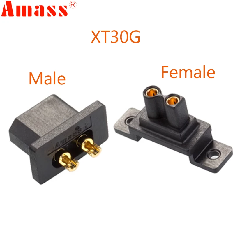 RC Amass XT30G Plug Connector with Screws Male Female Can Fix XT30U Universal For Quadcopter FPV Racing Drone Lipo Battery