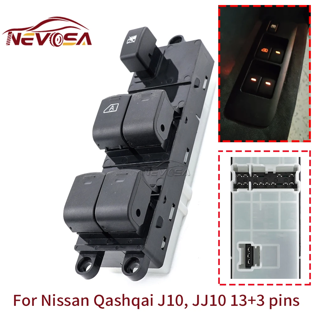 NEVOSA 25401JD001 For Nissan Qashqai J10 JJ10 2.0 dCi 4WD Navara D40 Vehicles Pathfinder R51 25401-JD001 Power Window Switch