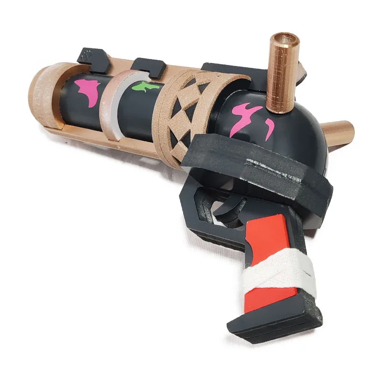 ขายร้อน LoL Arcane Jinx บทบาทเล่นอาวุธ props BaoBao Vi น้องสาวบทบาทเล่นปืน LoL Arcane Jinx ฮาโลวีน Carnival สีฟ้า wi