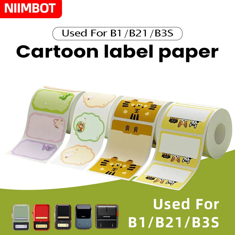 Imagem -03 - Niimbot-impressora de Etiquetas Portátil Inteligente Etiqueta Térmica dos Desenhos Animados Etiqueta Impermeável e Resistente ao Rasgo Óleo Prova b1 B21 B203 b