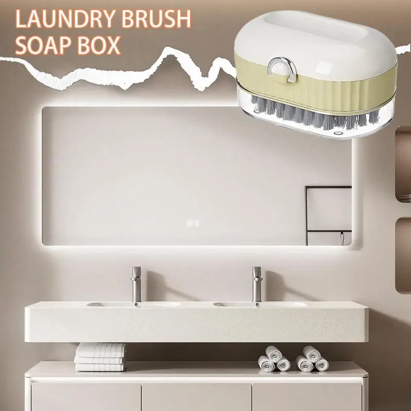 

Мыльница для душа 2-в-1, ящик для хранения мыльницы с роликовой щеткой, многофункциональная для стирки, кемпинга, тренажерного зала, чистящая раковина