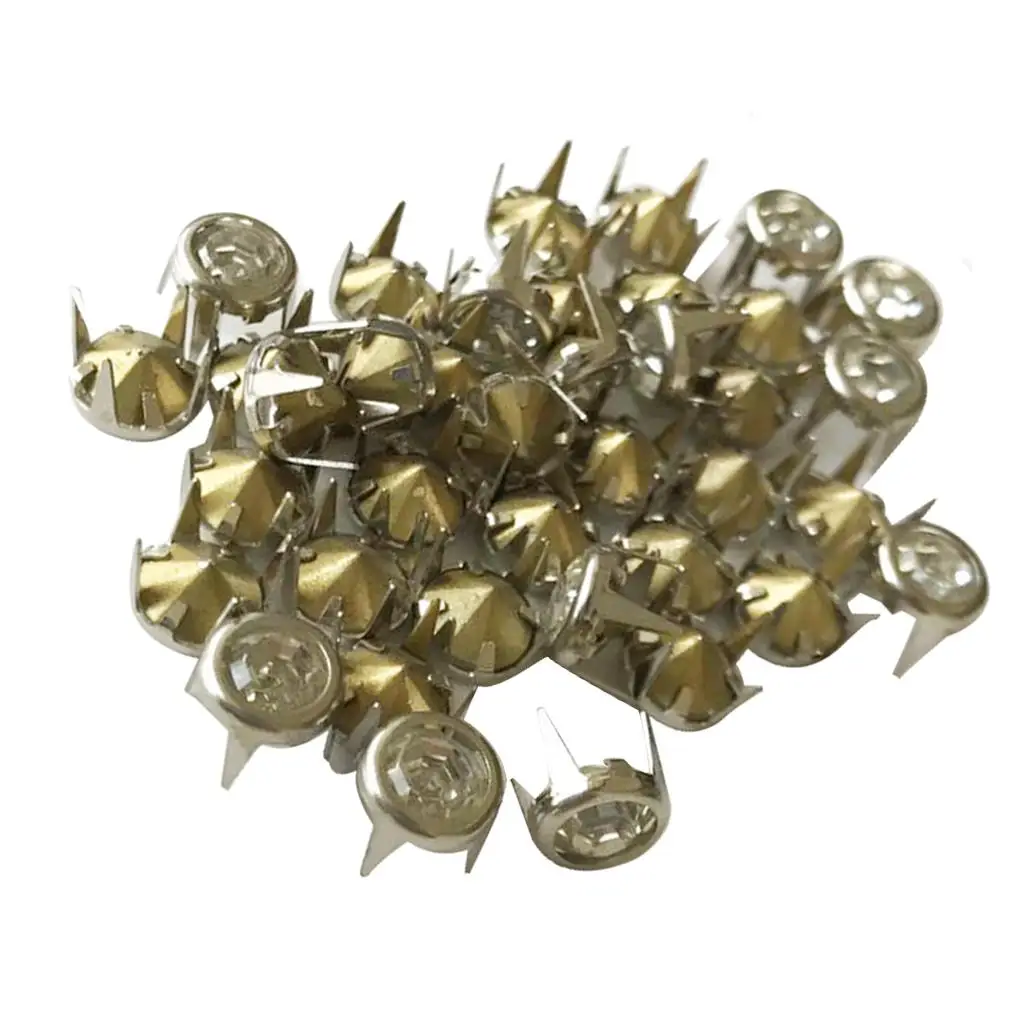 

2x 50x Crystal Round Rhinestone Rivet Punk Clothes Rivet Apparel Sewing