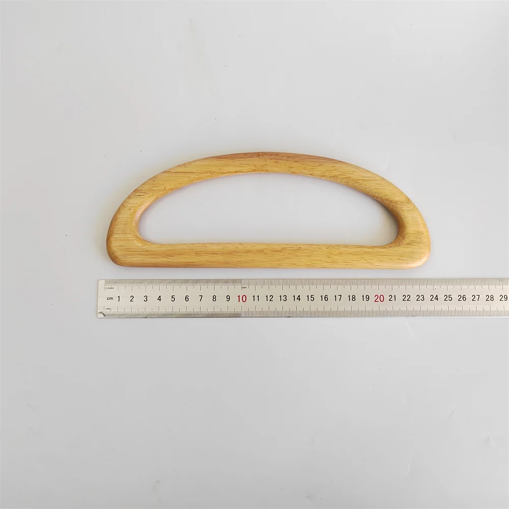 Wooden Bag Handles Replacement D Shape Handbag Purse Handle for Handmade Beach Handbags Straw Bag Purse Handles Handmade Frame