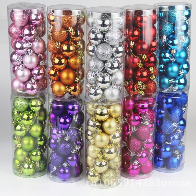 

Christmas Ball Decorations Wholesale 4/6/8cm Electroplated Plastic Ceiling Hanging Balls for Hotel Shopping Mall - Assorted
