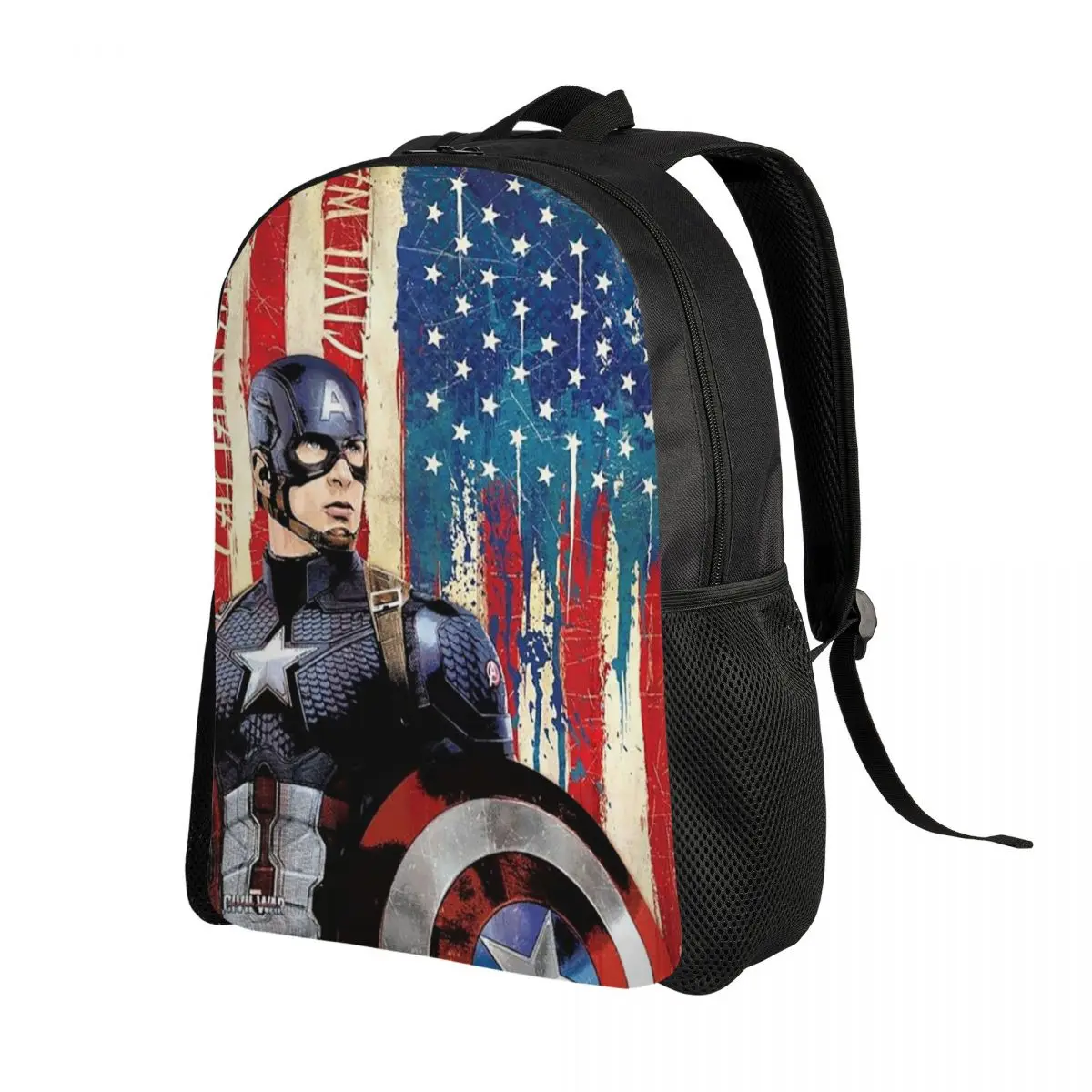 Custom Avengers Captain America Backpack for Women Men Waterproof School College Marvel Comic Bag Print Bookbags