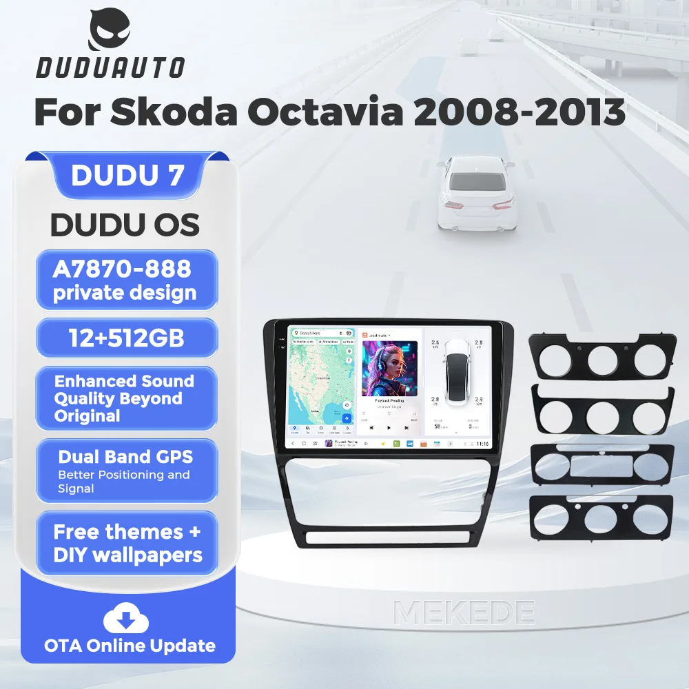 DUDUAUTO DUDU OS Android 13 2K Car Radio Stereo CarPlay Auto Multimedia Player GPS Navigation For Skoda Octavia 2 A5 2004 - 2013 – Ocena i Rekomendacja
