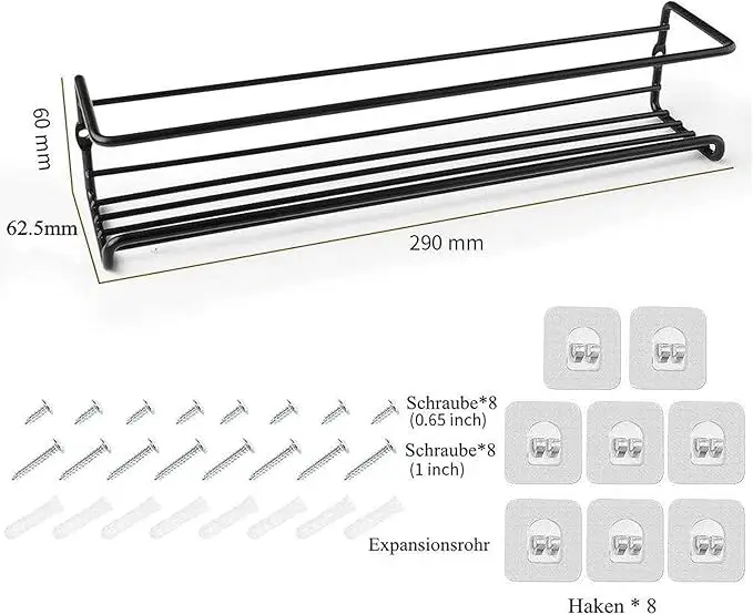 Non Perforated Metal Kitchen Storage Rack Minimalist Wall Mounted Storage Household Seasoning Rack Spice Storage Drainage Rack
