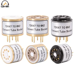 Tube Socket Converter 12AU7 ECC82 ECC83 12AX7 to 6N2 6N1 6N6 ECC88 6922 Socket Adapter Ceramic Bolton Bakelite Gold Plated Pin
