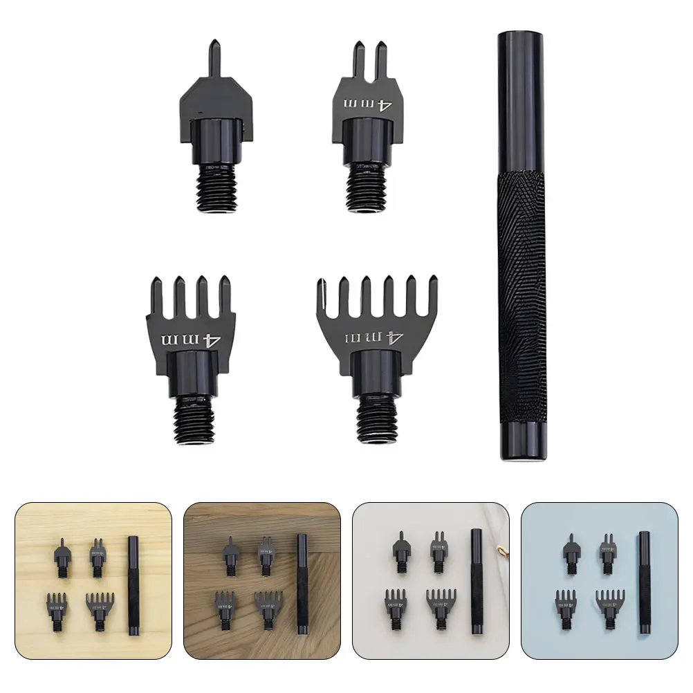 

1 set Punching Assist Tools Black Acute Edge Lace Stitching Claw Tooth Tool Kit Portable Detachable Design for Paper