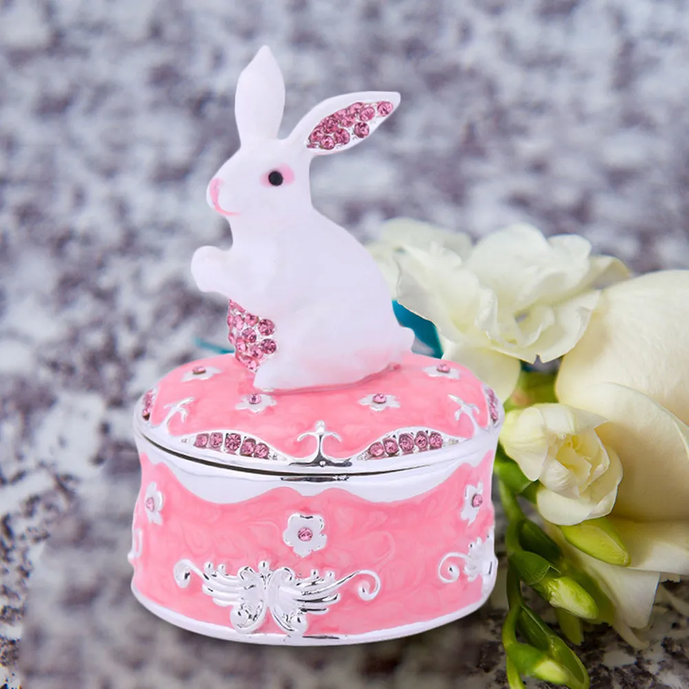 Premium Rabbit Shaped Jewelry Box for Women Girls Small Trinket Storage Display Organizer Gift for Valentine's Day Christmas