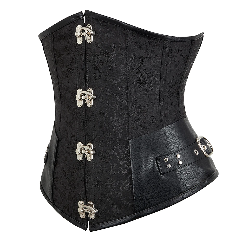 Steampunk Corset Underbust Vintage Corsets Women Sexy Korse Brown Waist Slimming Bustiers Retro Corselet Tummy Belt