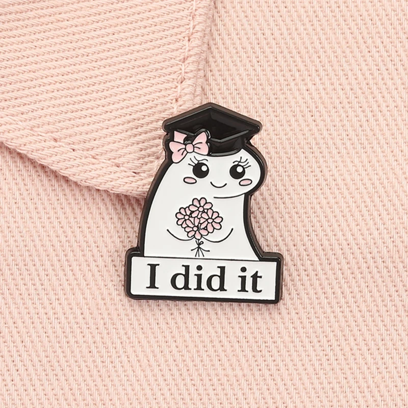 Flork Spanish Figures Enamel Pins I Did It Flork Graduation Funny Cute Characters Brooch Lapel Badge Jewelry Gifts for Friends