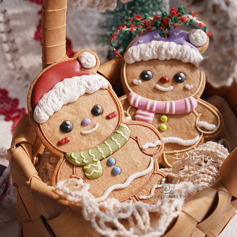 1Pc 9.8x13.3cm Extra Large Christmas Gingerbread Man Frostbite Biscuit Mold Fondant Cake Decoration Tools Party Baking