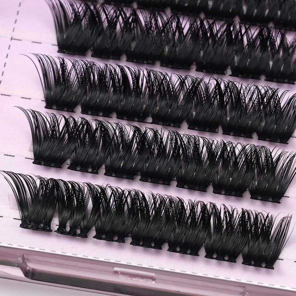 ملحقات الرموش L حليقة الرموش الصناعية لتقوم بها بنفسك مجزأة الرموش العنقودية الفردية الطبيعية المائلة المجنحة #3