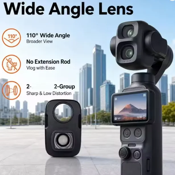 Pour DJI Osmo Pocket 4P, lentille grossissante 110 °   Objectif grand angle pour appareil photo, accessoires de photographie