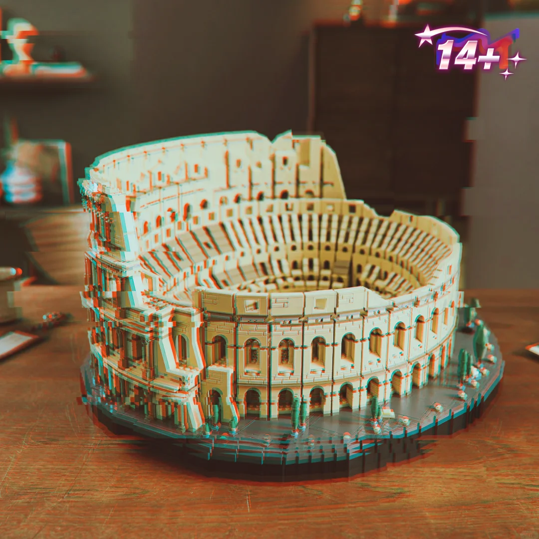 9036pcs History Architecture Ancient Roman landmark Giant Amphitheatre Ancient  Arena Building Blocks Model Toy Ornament Gifts